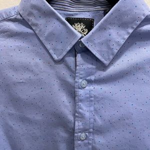 English Laundry Men’s Blue Splatter Dress Shirt - Large